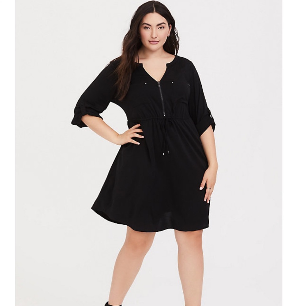 Black shirt dress